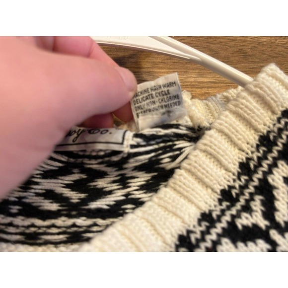 Men's 90's BUGLE BOY W/B 100% Cotton Knit Sweater Size L - Picture 9 of 9